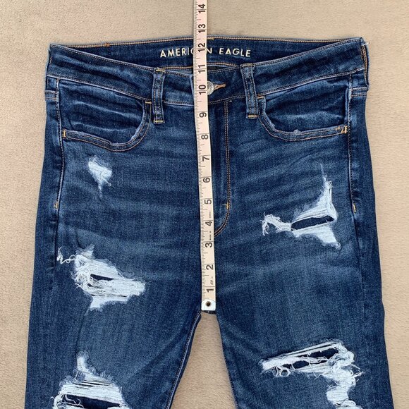 American Eagle Outfitters Next Level Stretch Distressed Super Hi-Rise Jeggings - Picture 12 of 15
